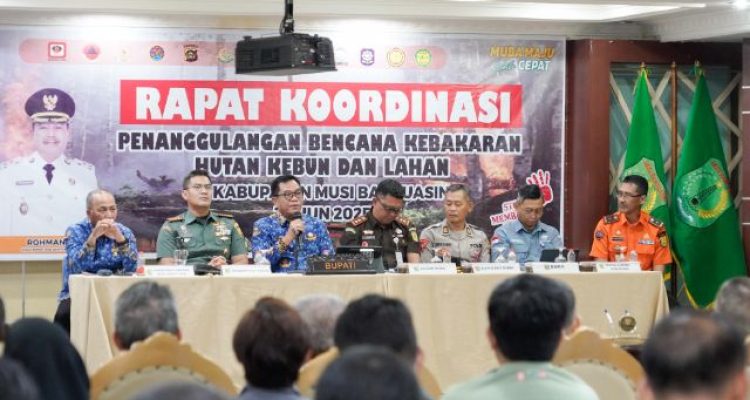Gelar Rakor Penanggulangan Karhutbunlah 2025, Bupati Muba Minta Perusahaan Siaga Penuh