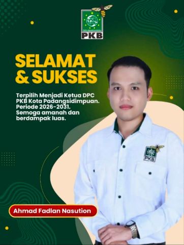Ahmad Fadlan Nasution Resmi Pimpin DPC PKB Kota Padangsidimpuan Periode 2026-2031